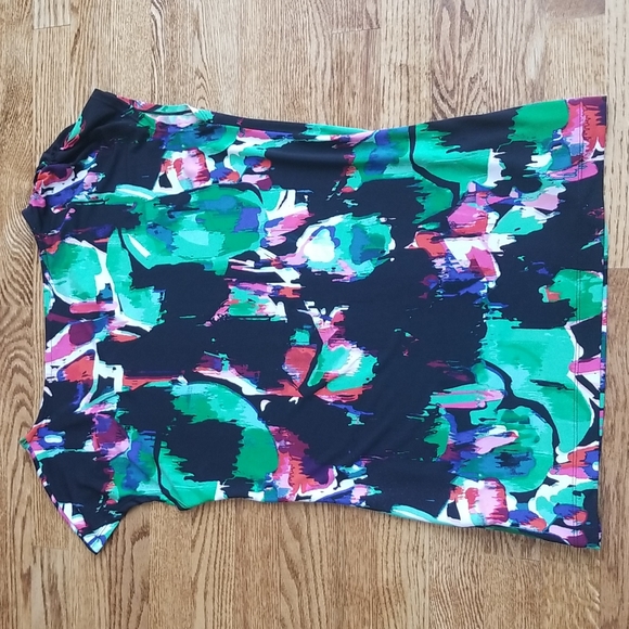 (M) Jockey Person to Person Multicolored Ruched Shoulder Detail Top Bright Cute - Picture 9 of 9